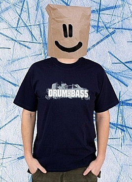 Drum and bass navy blue t-shirt